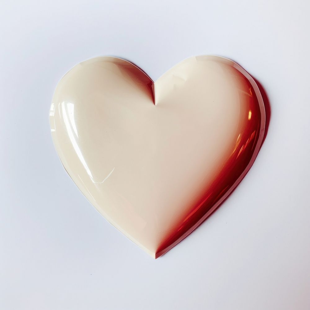 Heart Glued gloss paper Sticker white background dishware passion.