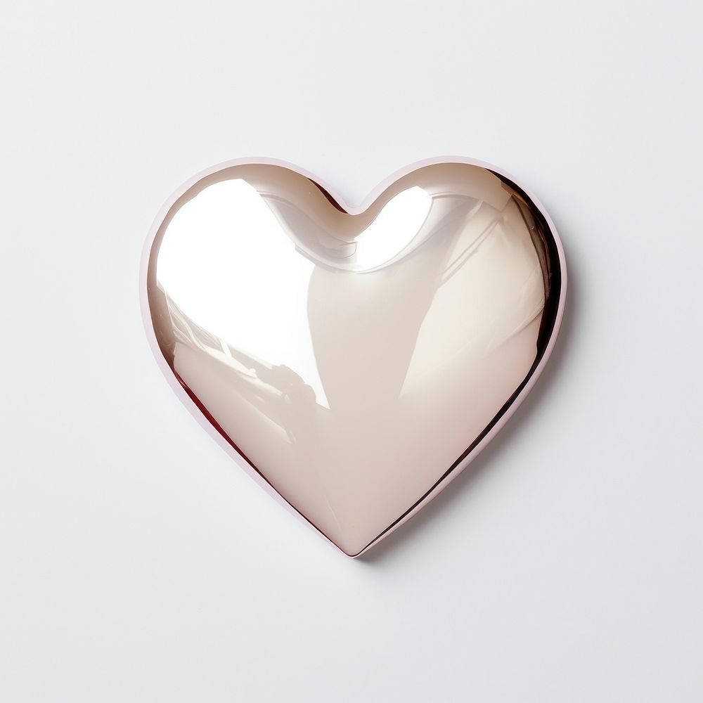 Heart Glued gloss paper Sticker jewelry locket white background.