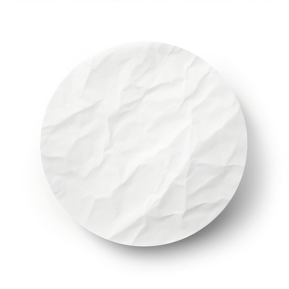 Paper wrinkled circle white.