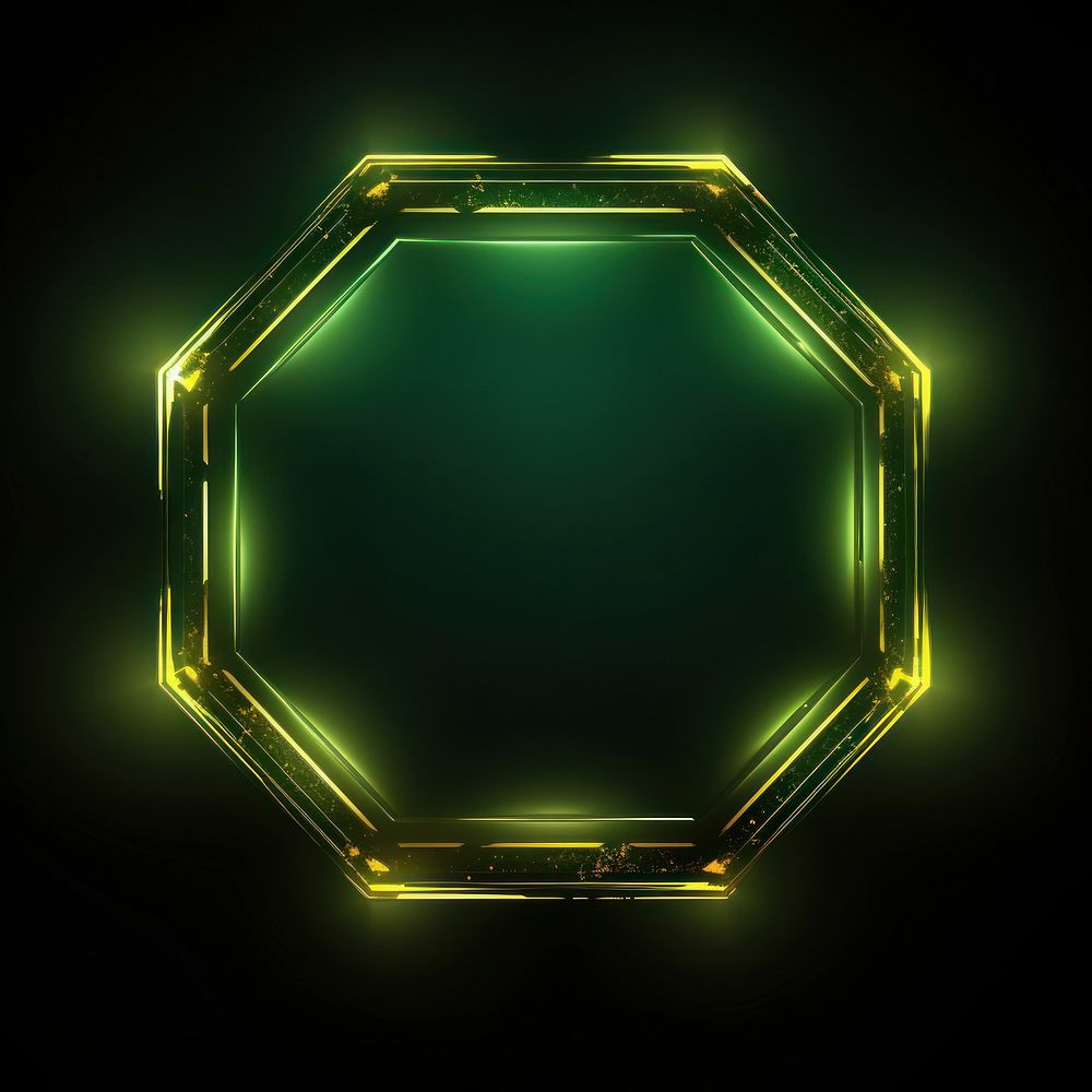 Hexagon frame light technology abstract.