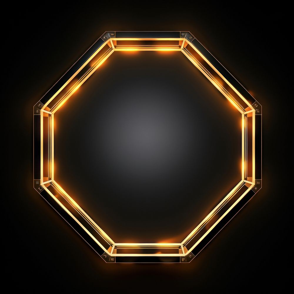 Hexagon frame light abstract yellow.