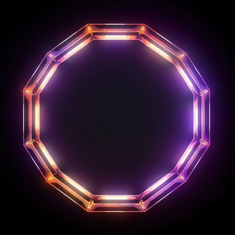 Hexagon frame purple light technology.