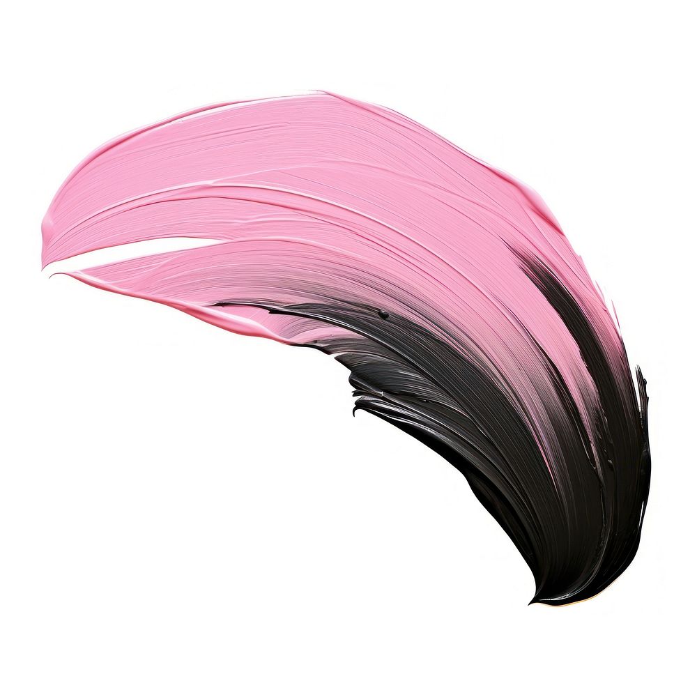 Pastel black pink flat paint brush stroke petal white background lightweight.