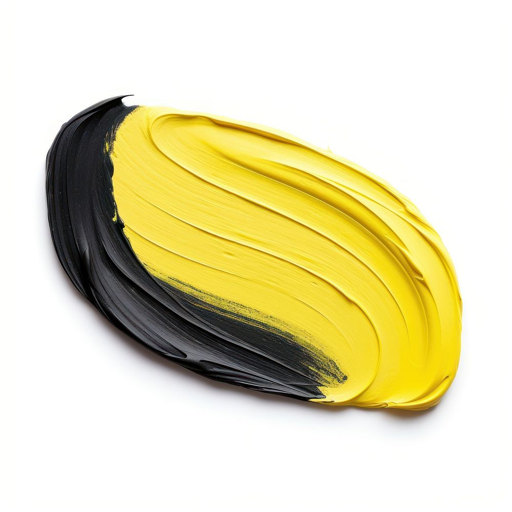 Pastel black yellow flat paint brush stroke white background accessories accessory.