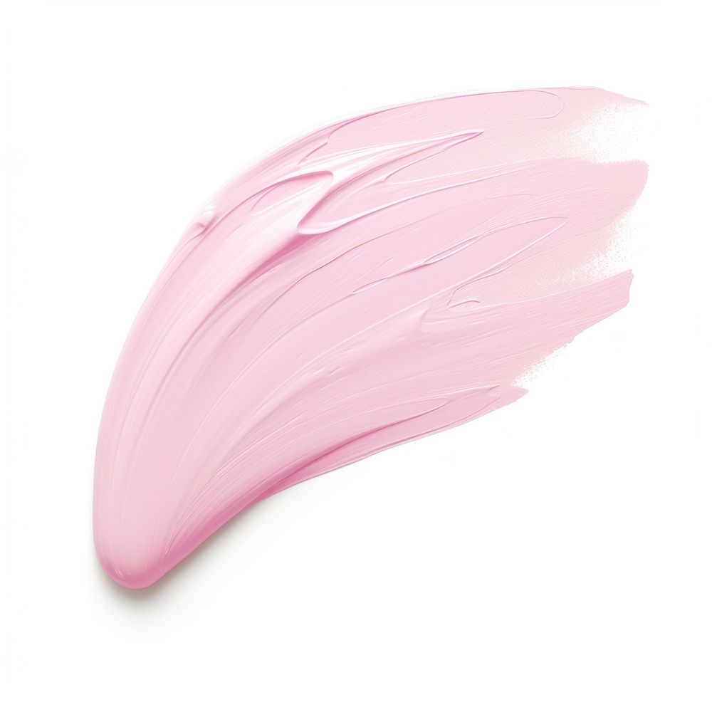 Pastel pink white flat paint brush stroke petal white background fragility.