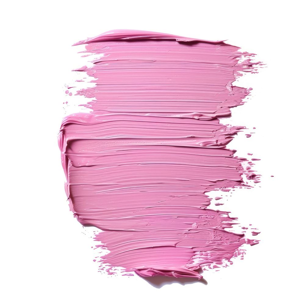 Pastel pink flat paint brush stroke backgrounds white background splattered.