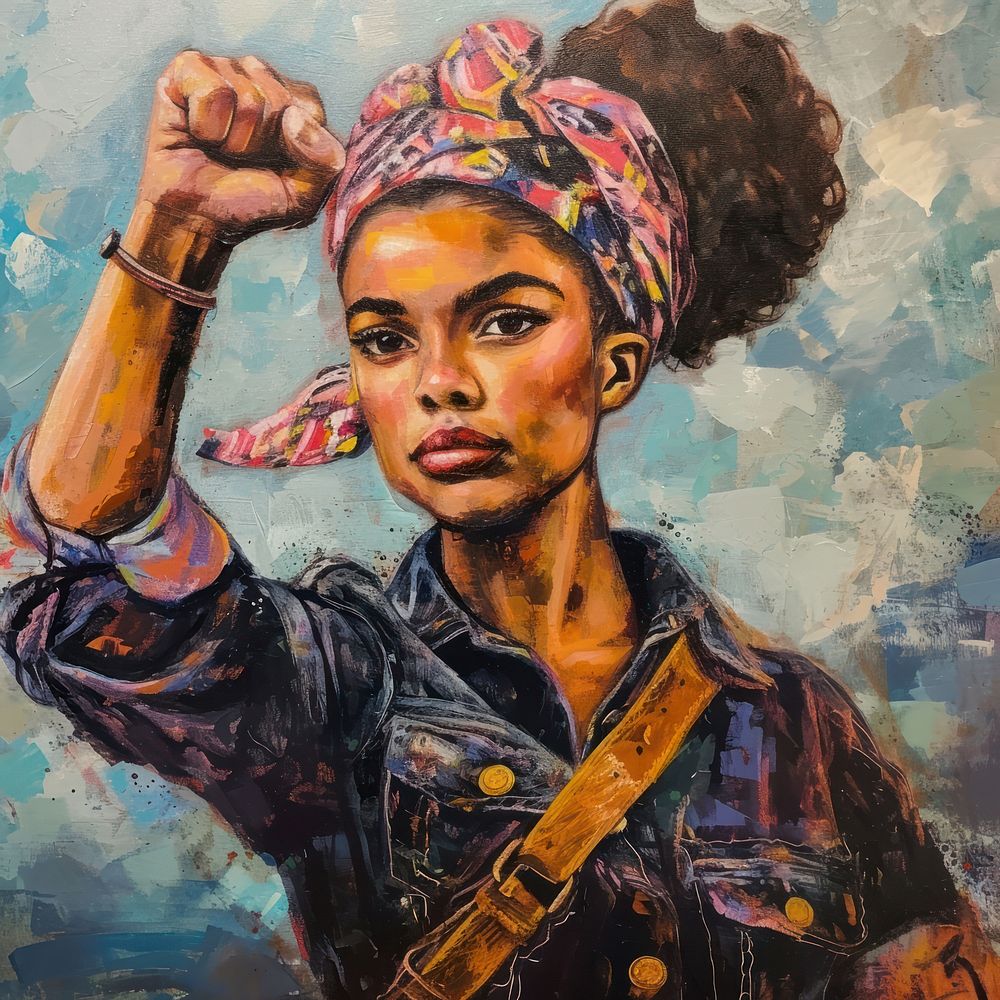 Women empowerment portrait painting photo.