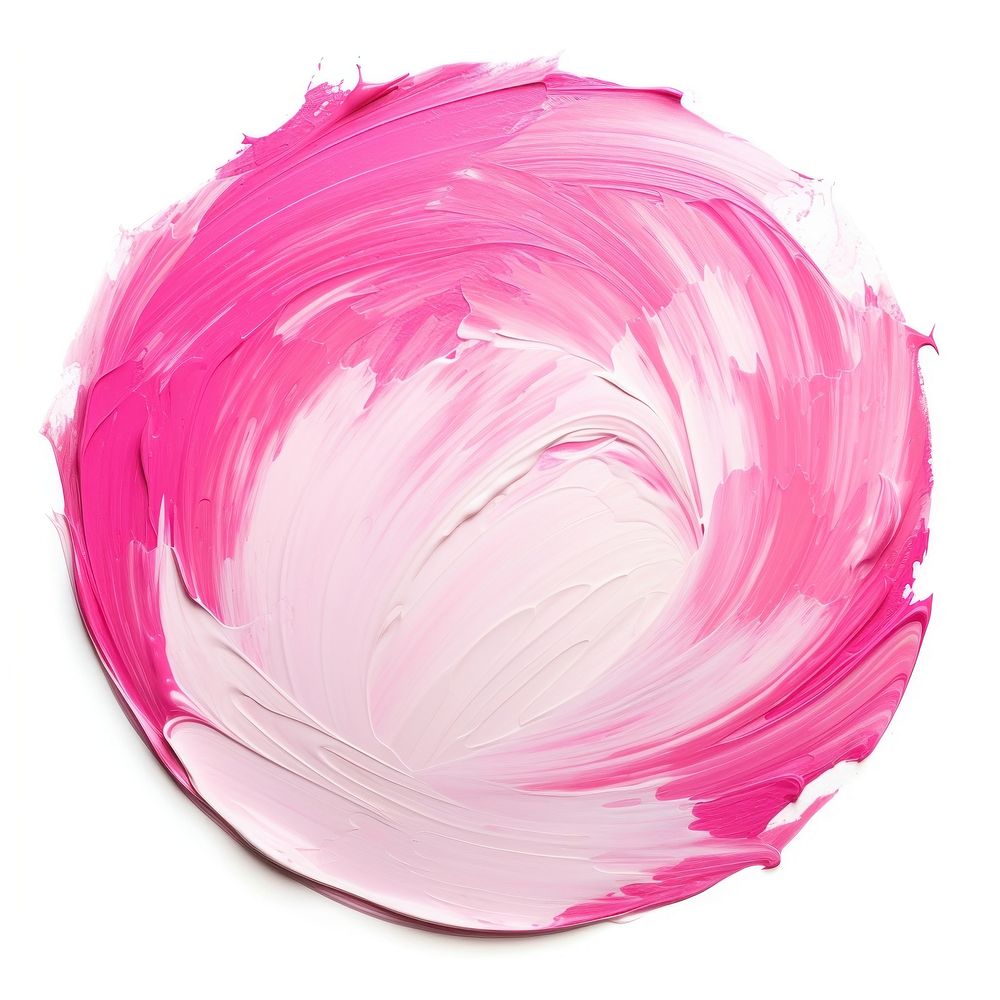 Pink and white flat paint brush stroke shape petal pink.