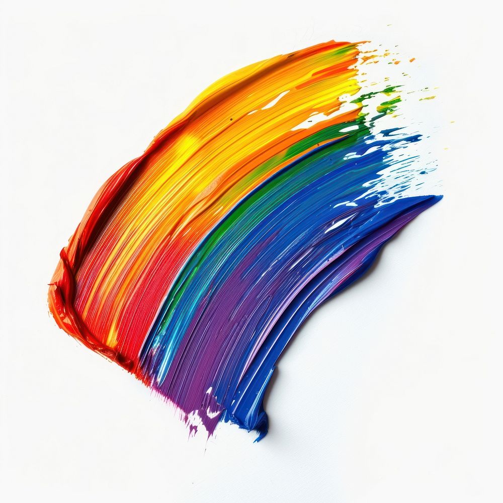 Rainbow Acrylic paint brush paintbrush white background creativity.