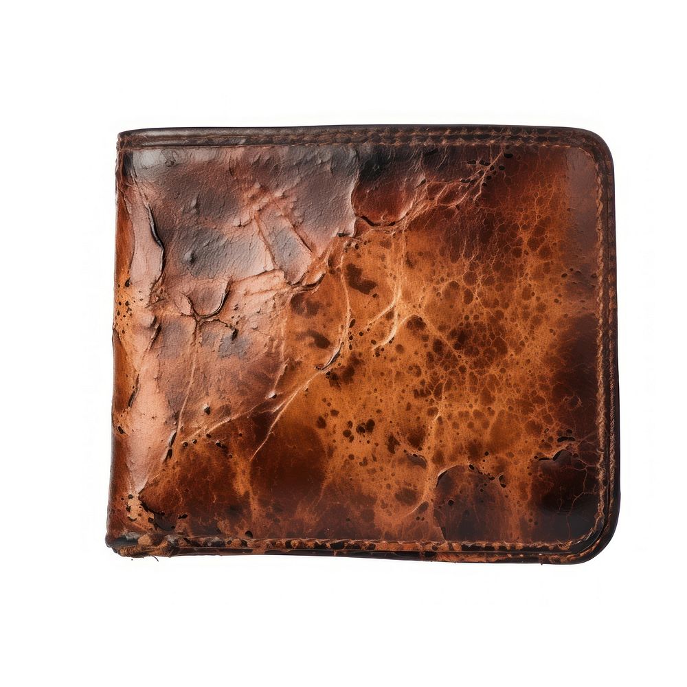 Leather wallet with burnt white background accessories accessory.