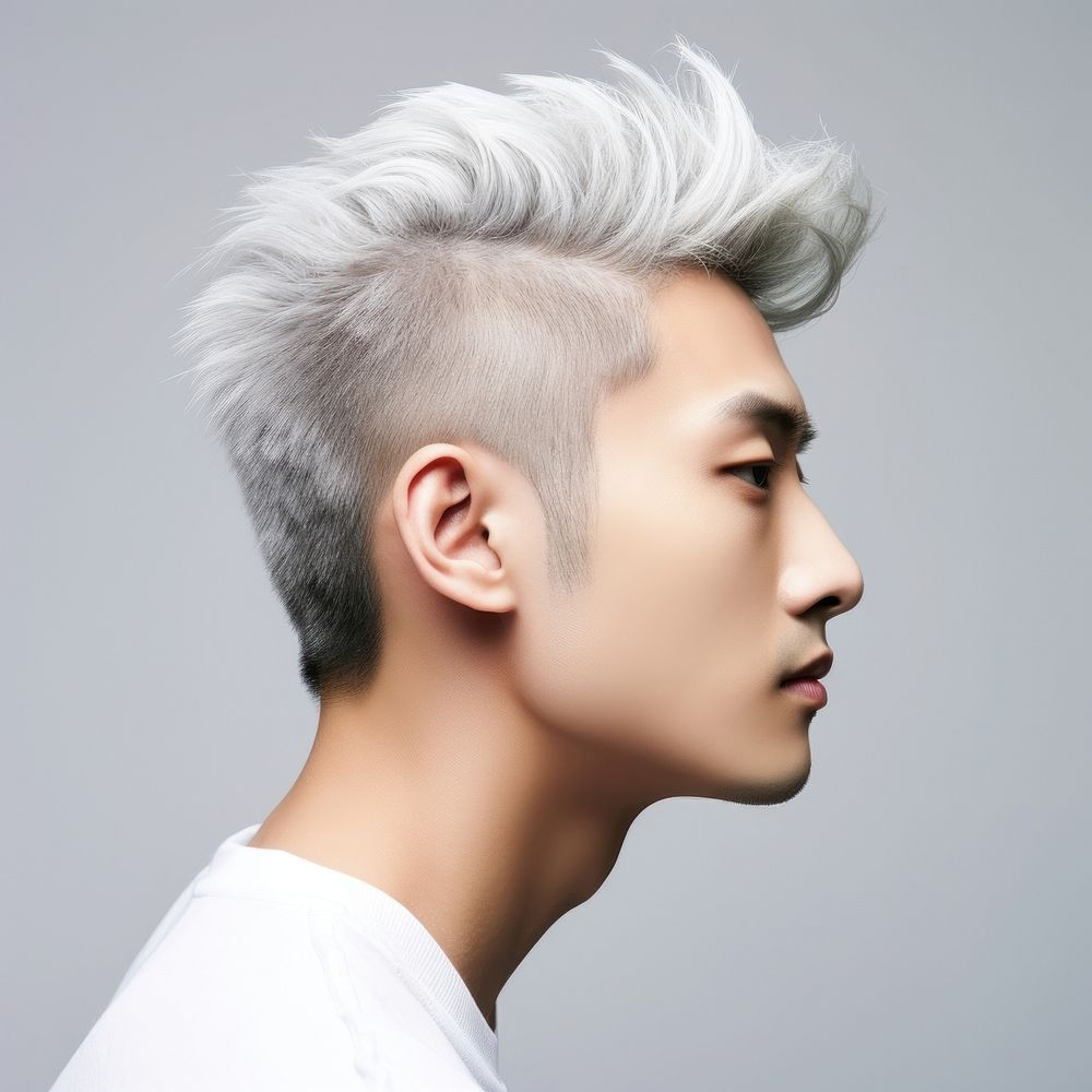 Korean man portrait fashion gray.