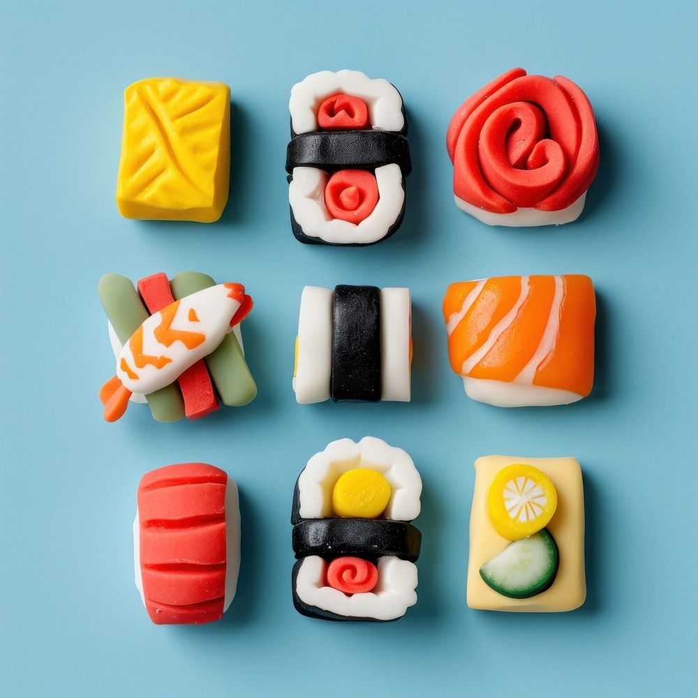 Sushi candy food dish.