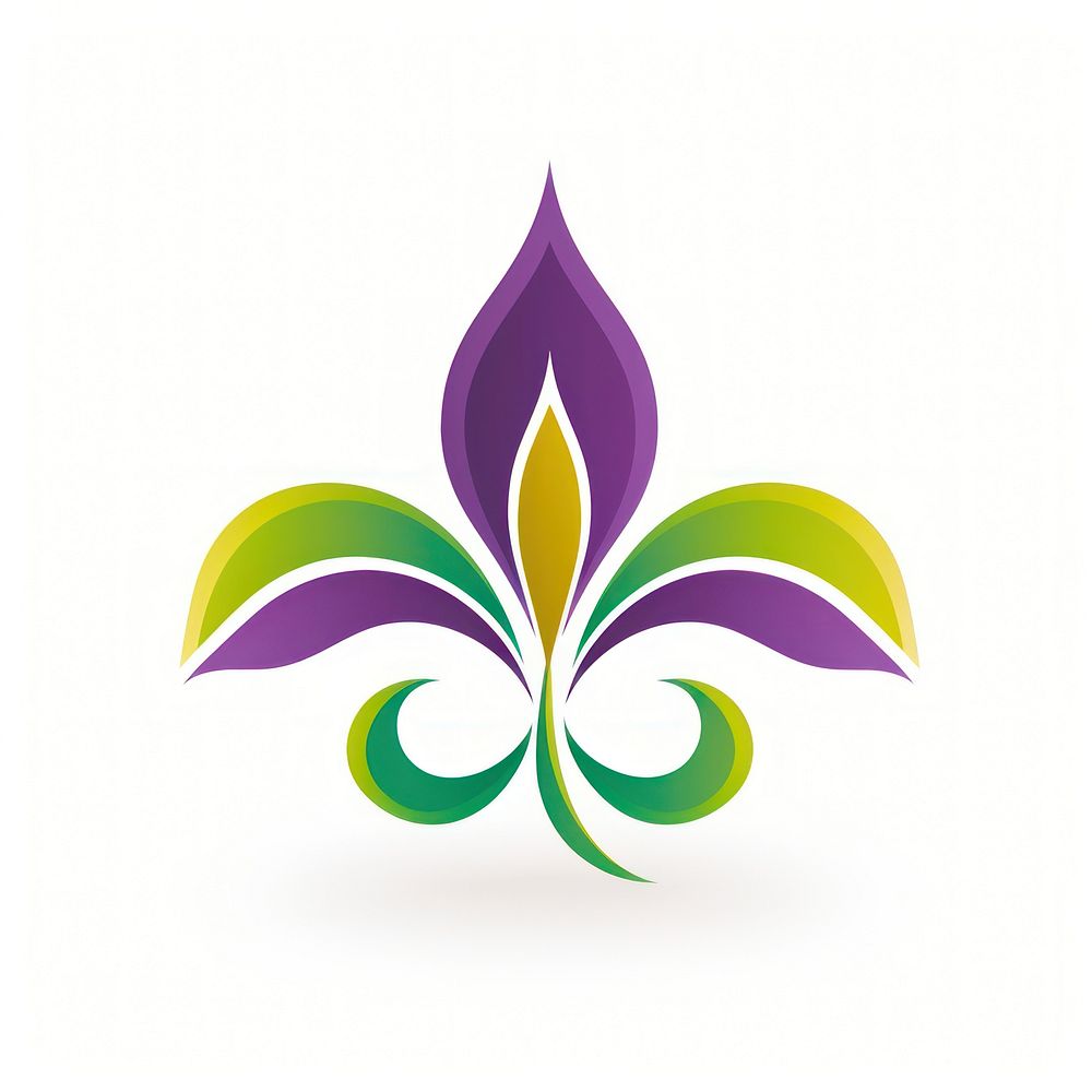Mardi gras fleur symbol pattern purple yellow.