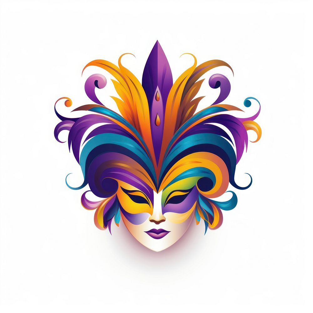 Mardi gras logo carnival pattern purple.