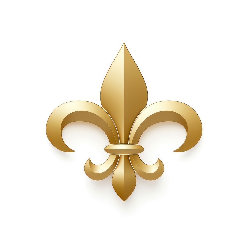 Mardi gras gold fleur symbol logo white background chandelier.
