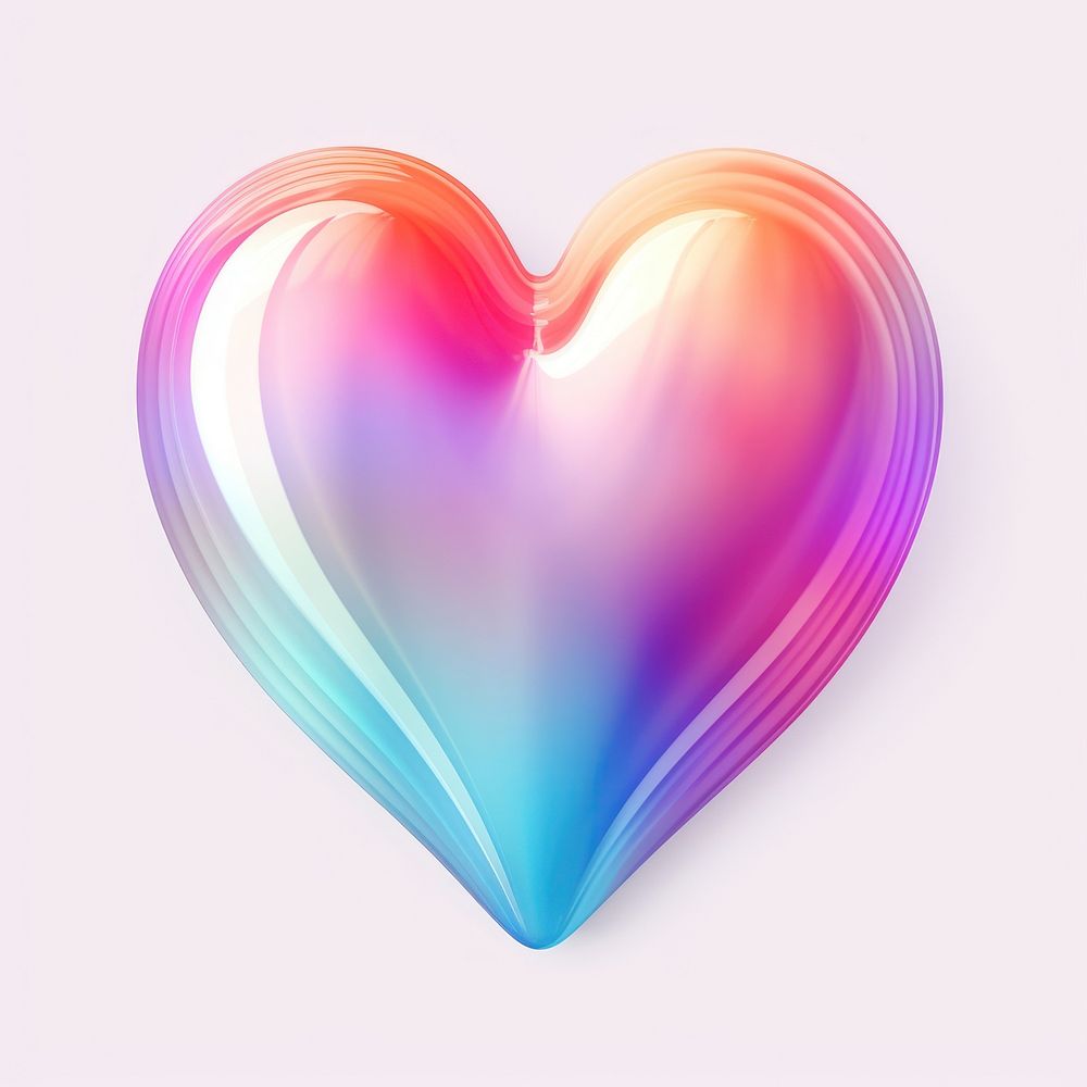 Y2K gradient heart shape abstract purple creativity.