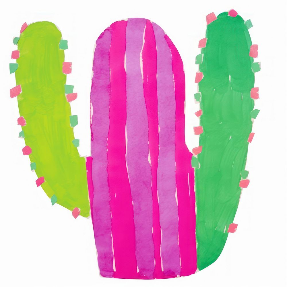 Cactus white background vibrant color creativity. AI generated Image by rawpixel.