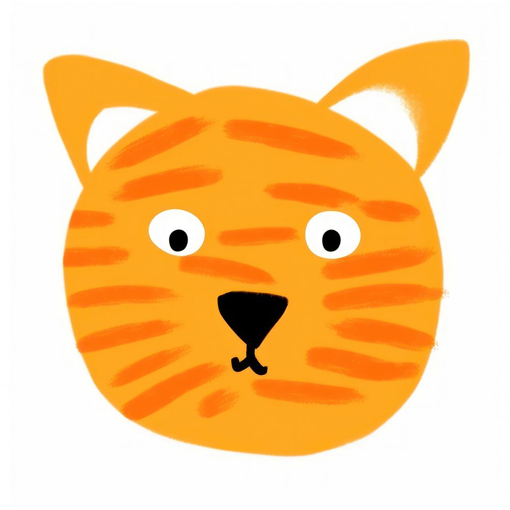 Tiger face animal white background anthropomorphic. AI generated Image by rawpixel.