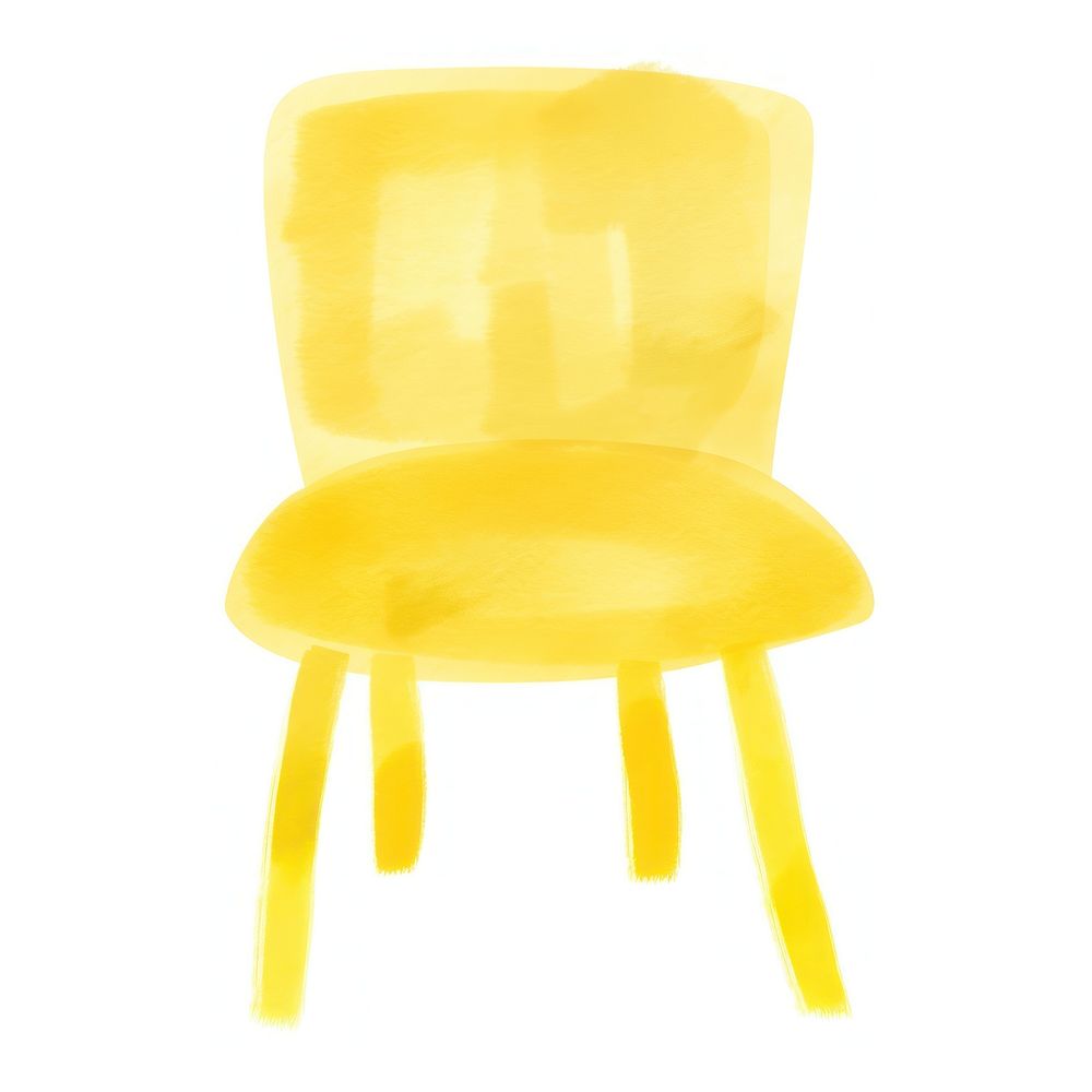 Yellow chair furniture white background simplicity. AI generated Image by rawpixel.