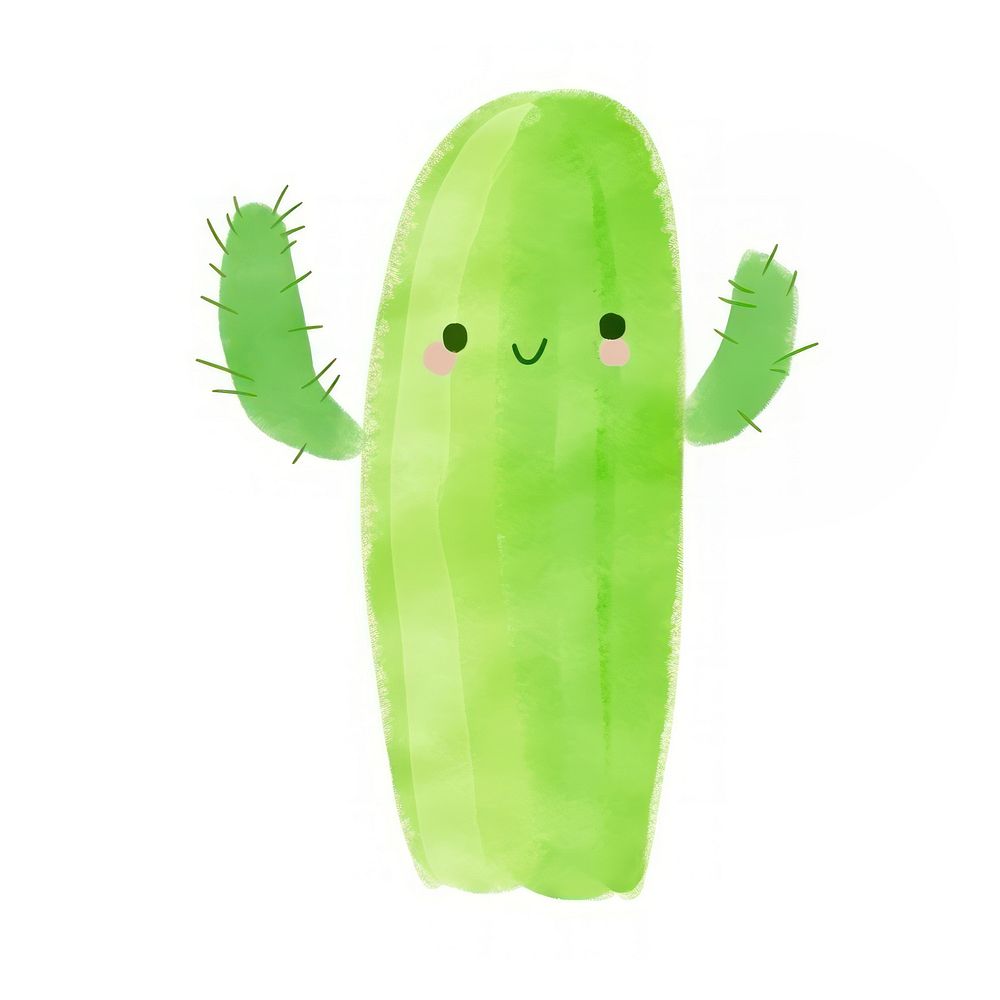 Cactus white background anthropomorphic representation. AI generated Image by rawpixel.