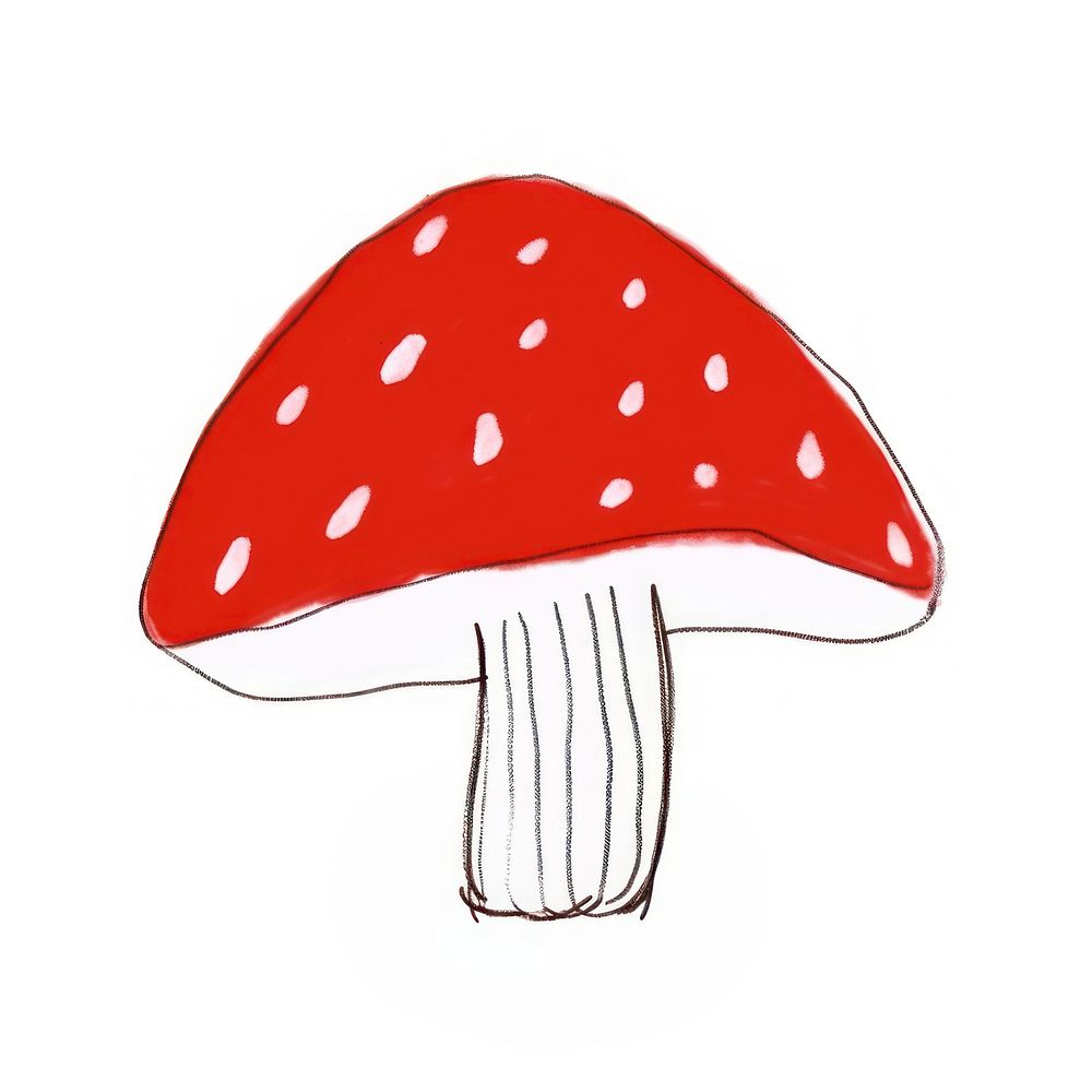 Mushroom agaric fungus white background. AI generated Image by rawpixel.