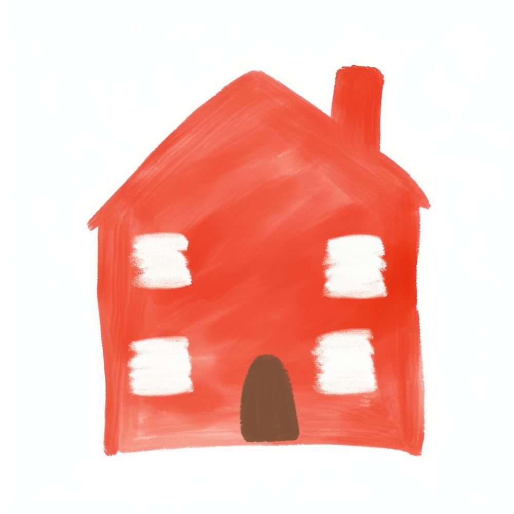 Red house white background architecture playhouse. AI generated Image by rawpixel.