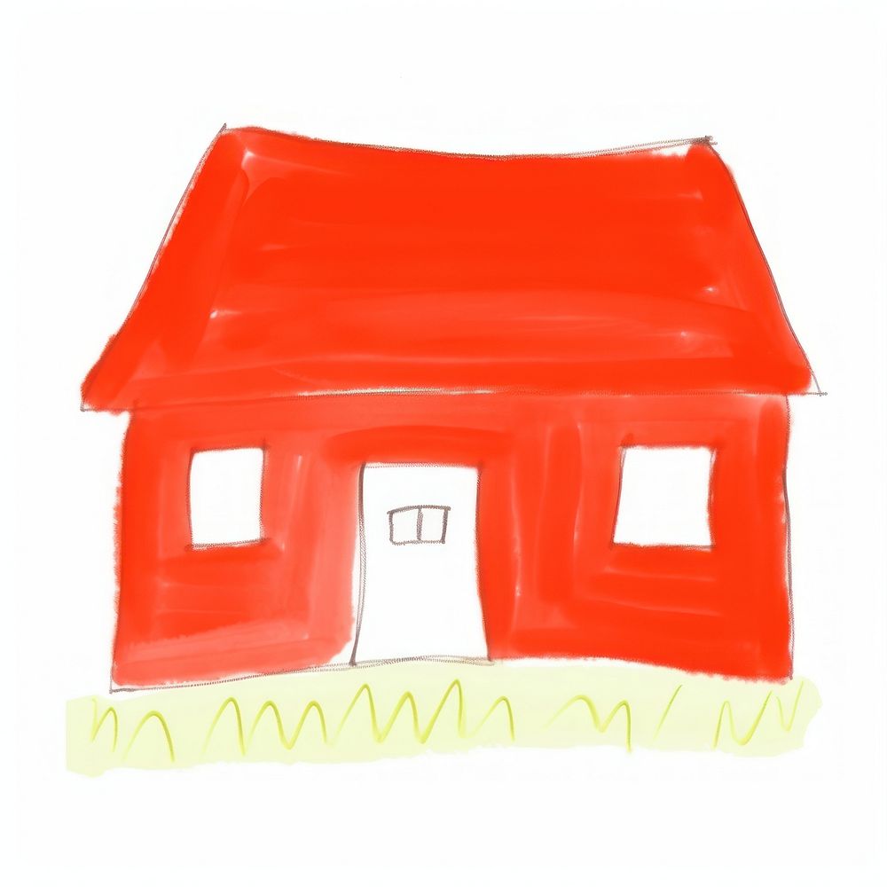Red house white background architecture creativity. AI generated Image by rawpixel.
