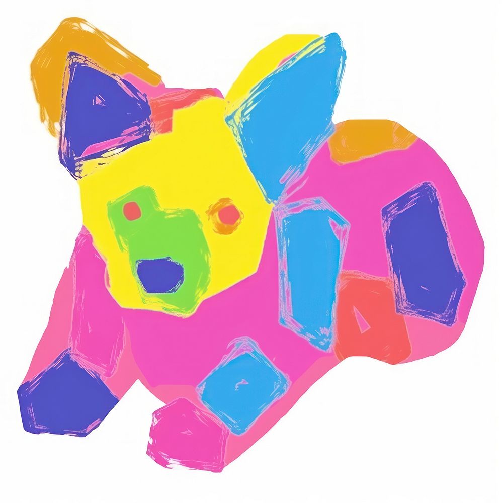 Dog abstract purple art. AI generated Image by rawpixel.