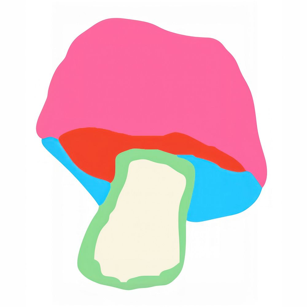 Mushroom white background vibrant color clothing. AI generated Image by rawpixel.