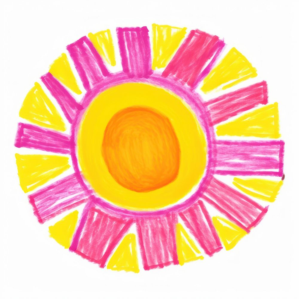 Sun art white background vibrant color. AI generated Image by rawpixel.