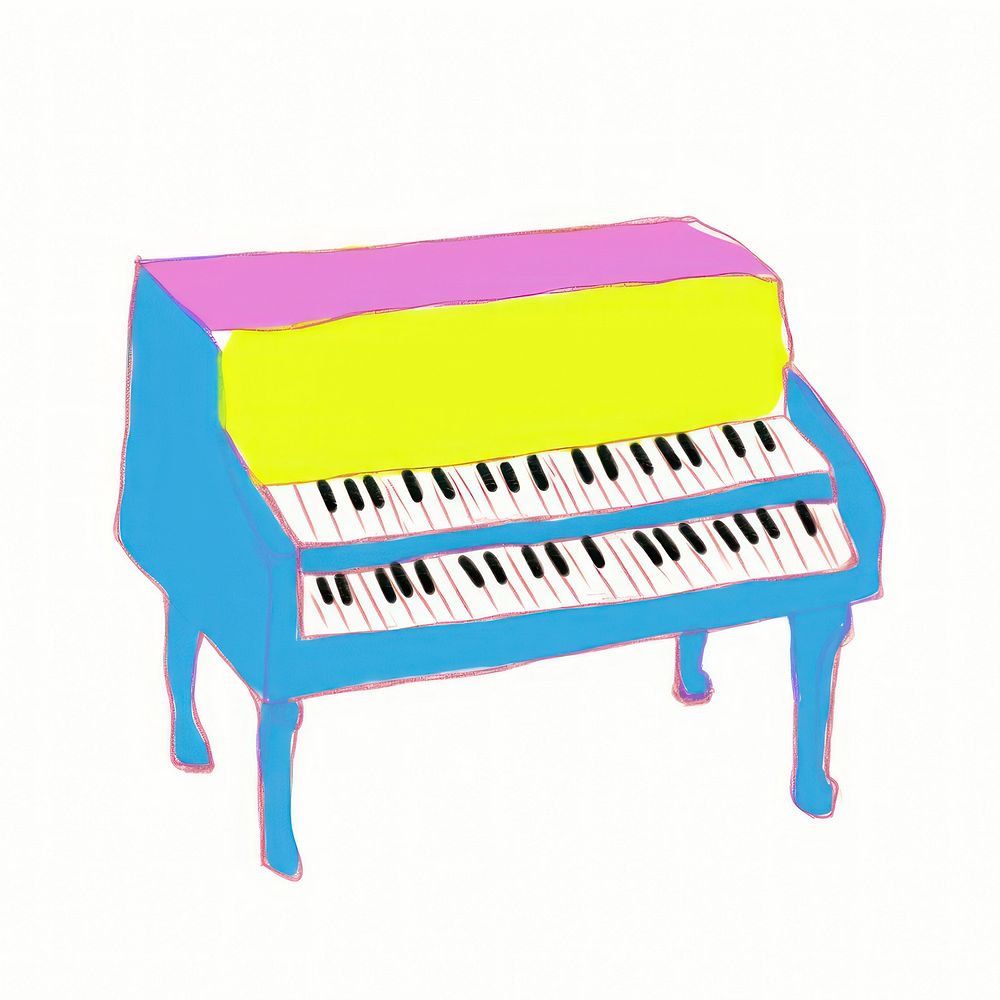 Piano keyboard white background harpsichord. AI generated Image by rawpixel.