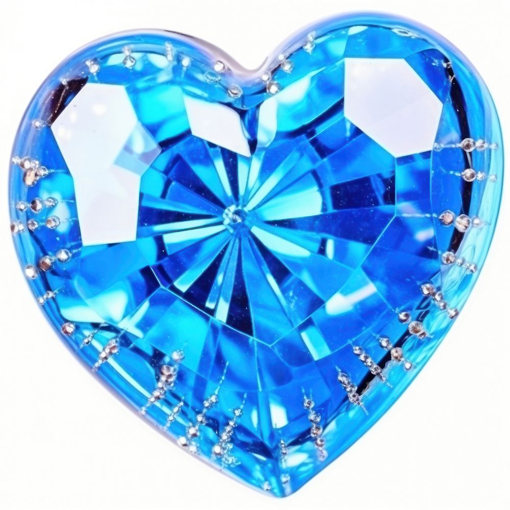 Blue heart gemstone jewelry shape. AI generated Image by rawpixel.