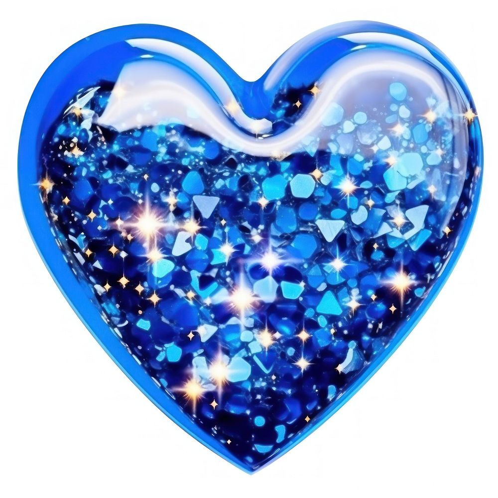 Blue heart gemstone jewelry glitter. AI generated Image by rawpixel.