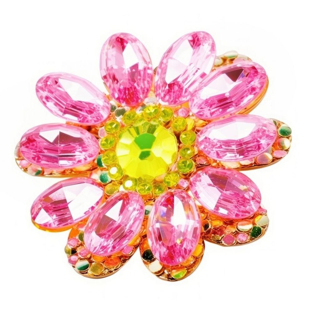 Daisy gemstone jewelry brooch. AI generated Image by rawpixel.