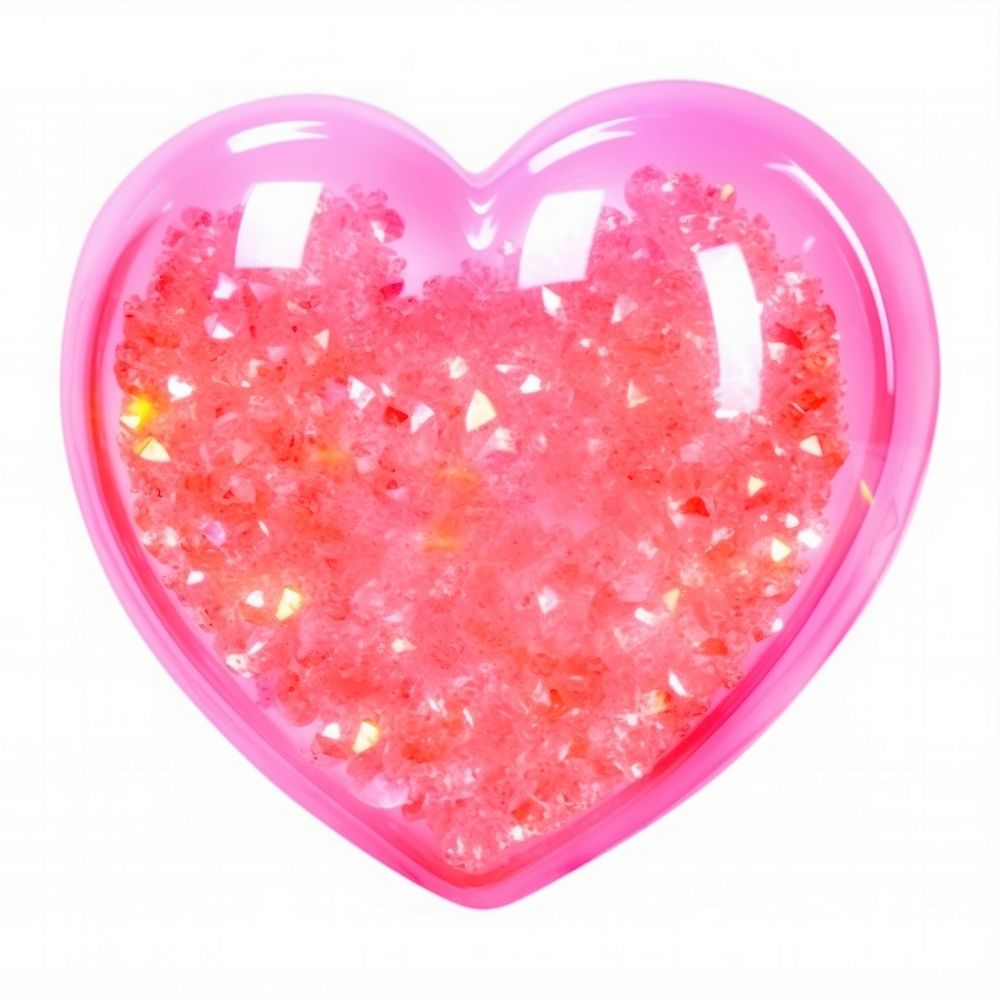 Pink heart glitter shape white background. AI generated Image by rawpixel.