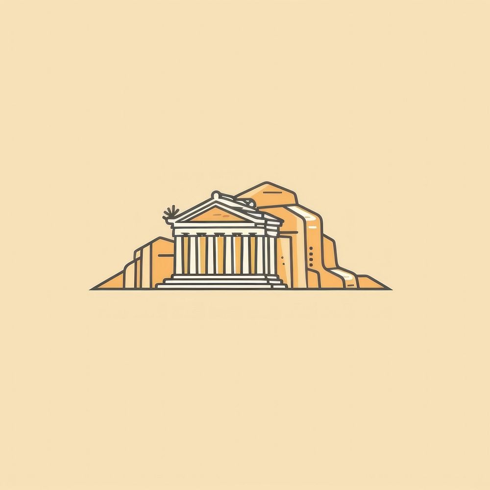 Acropolis architecture building sketch. AI generated Image by rawpixel.
