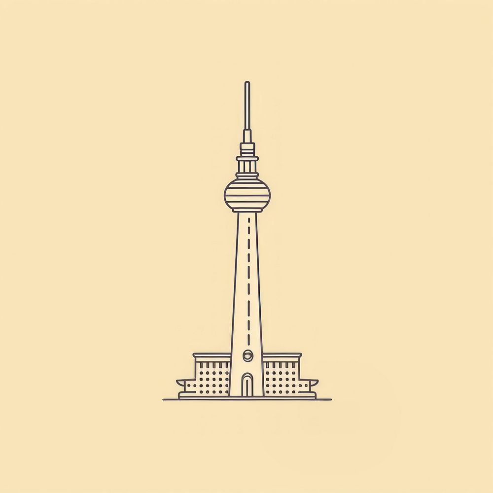 Berlin tower architecture building line. AI generated Image by rawpixel.