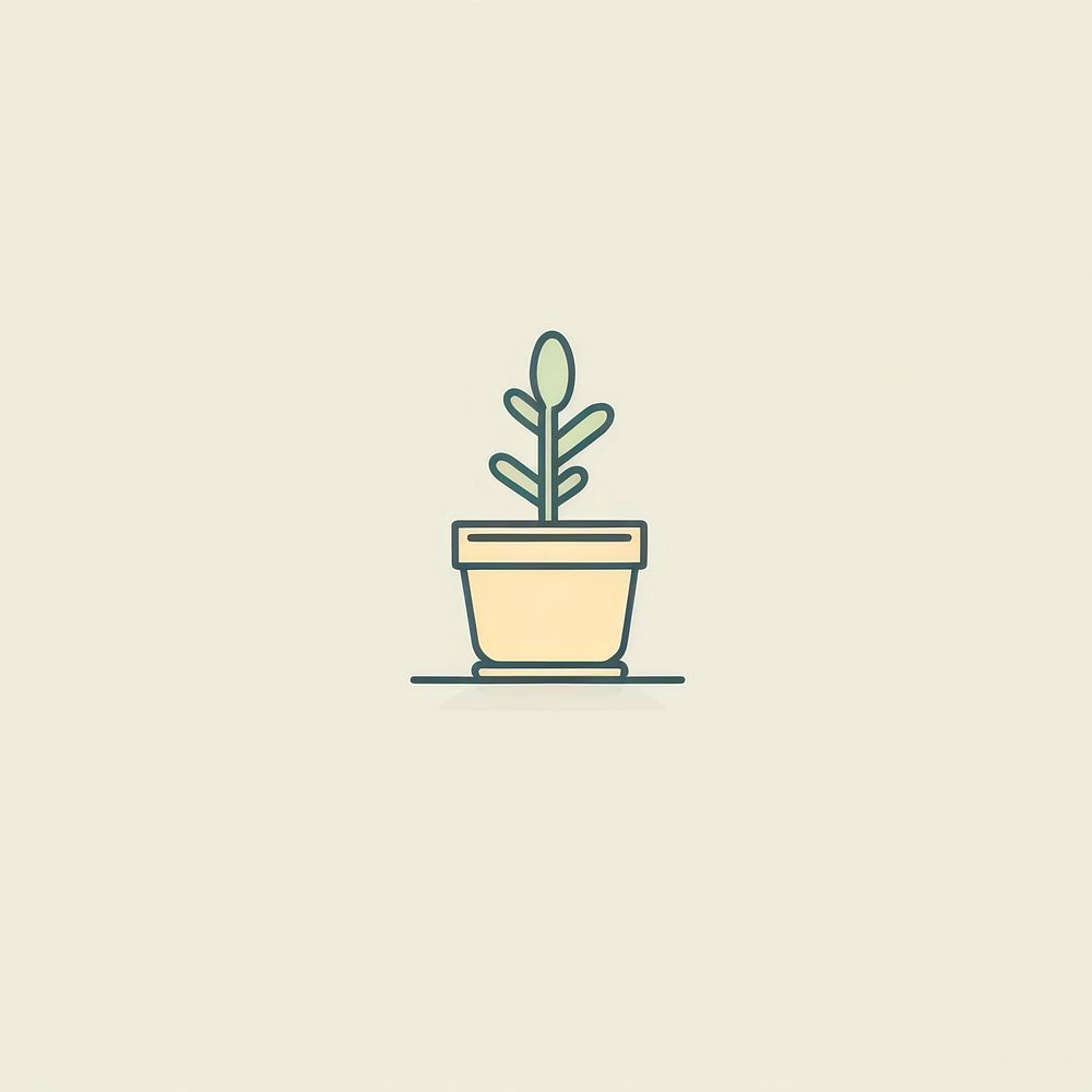 Plant pot line leaf logo.