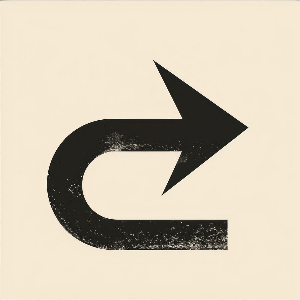 Turn right symbol number shape. AI generated Image by rawpixel.