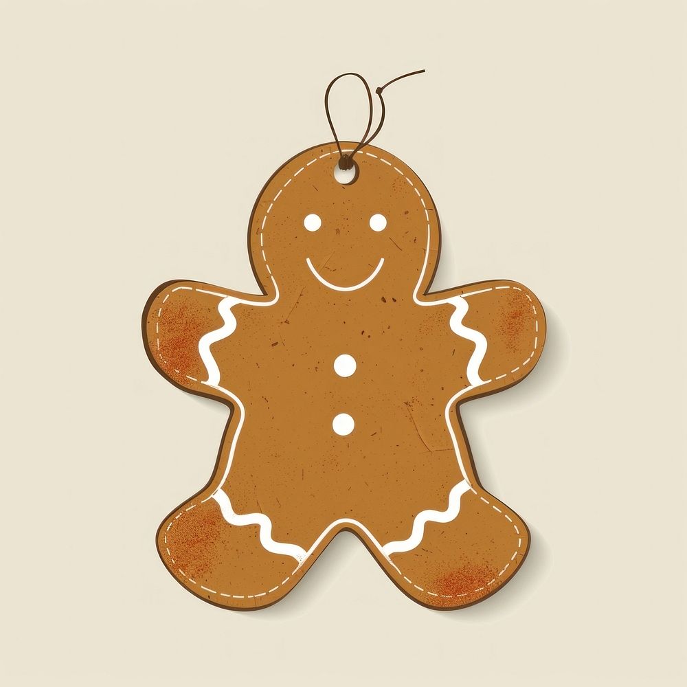 PNG Gingerbread man shape dessert cookie brown. AI generated Image by rawpixel.