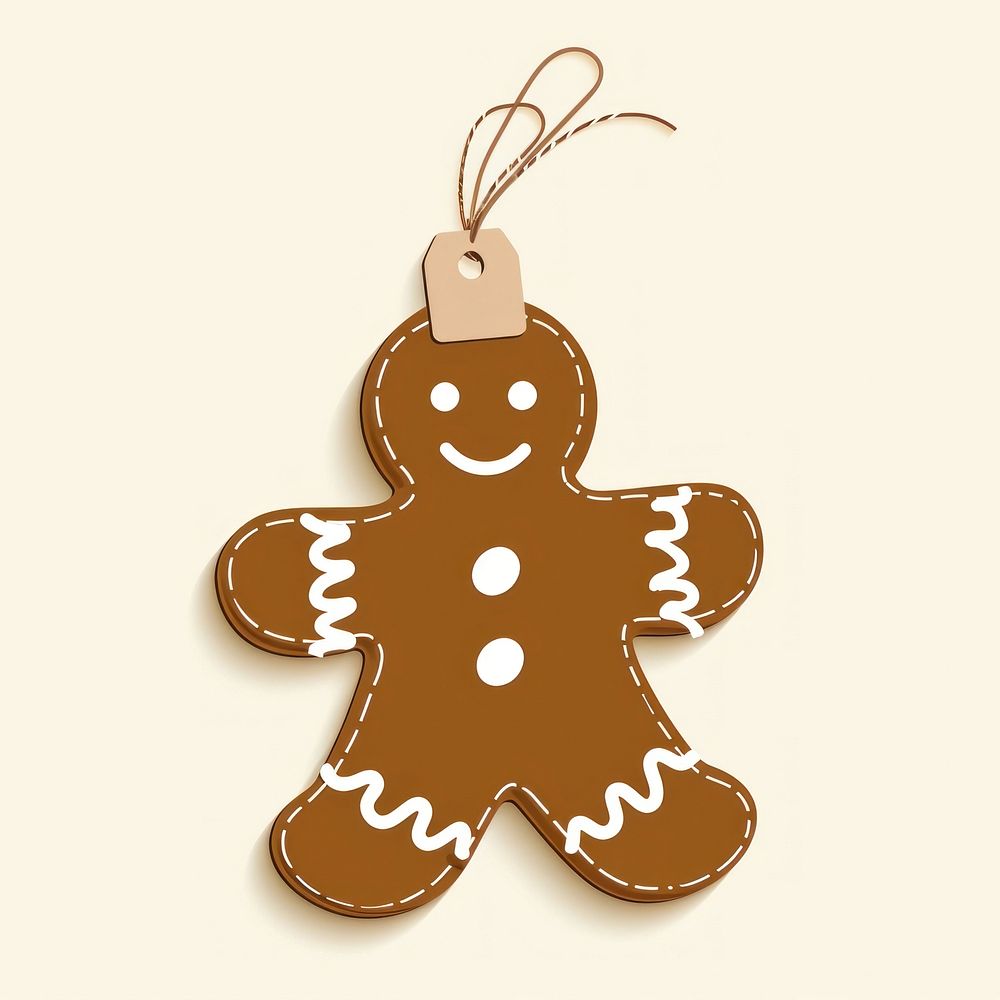 PNG Gingerbread man shape dessert cookie brown. AI generated Image by rawpixel.
