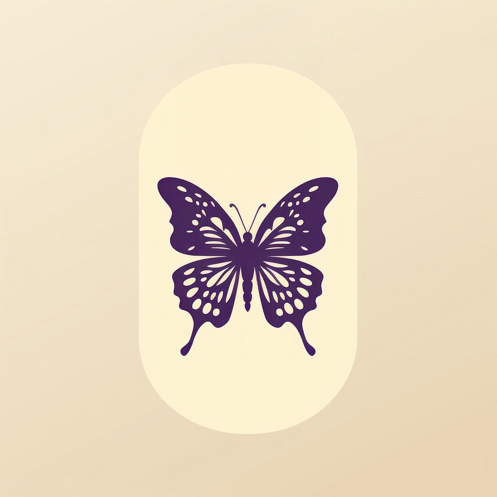 PNG Oval of butterfly purple nature logo. AI generated Image by rawpixel.