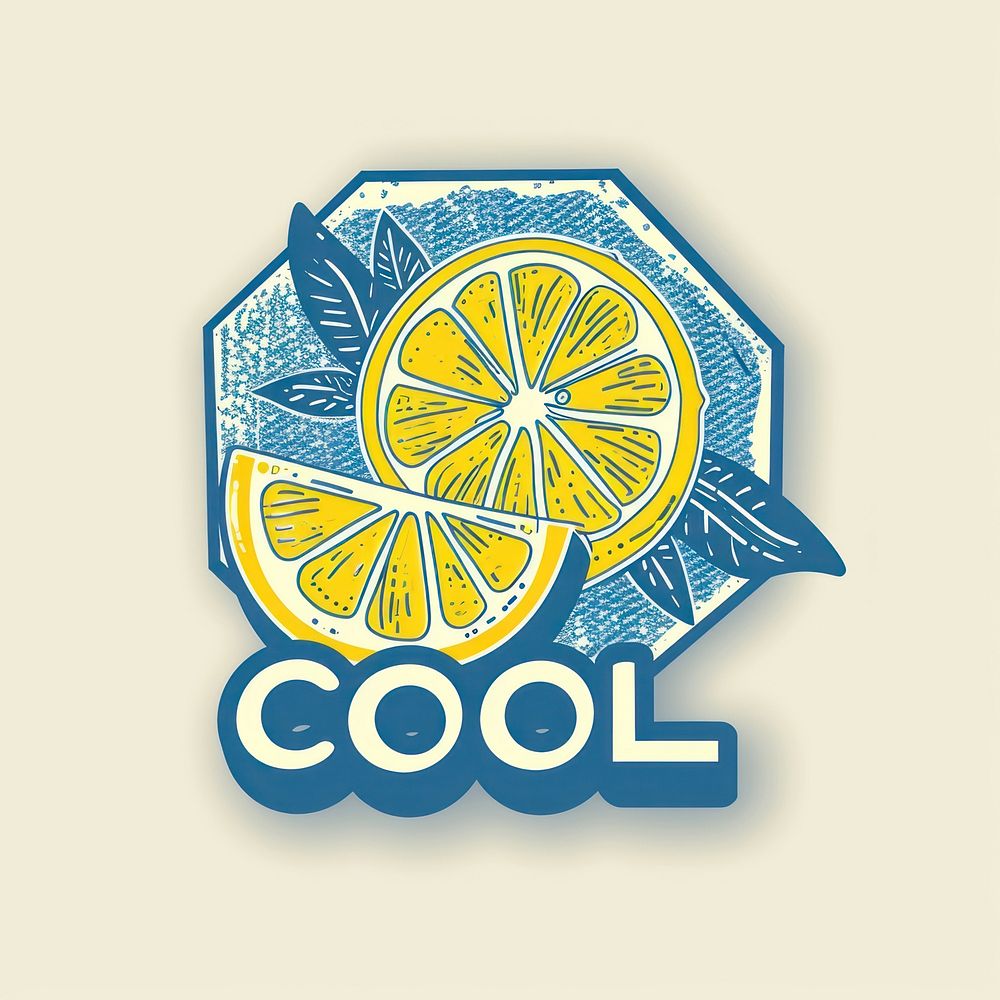 Decagon lemon fruit logo. AI generated Image by rawpixel.