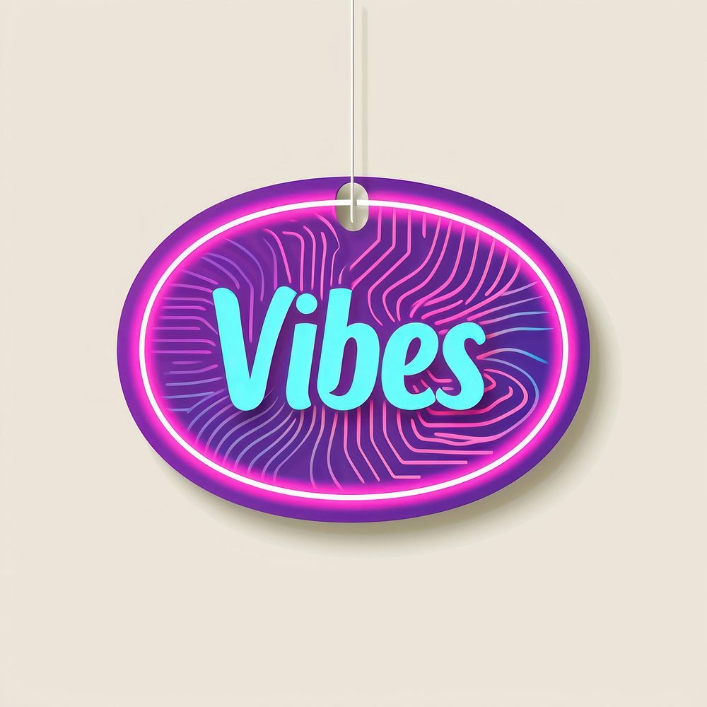 Oval purple neon logo. AI generated Image by rawpixel.