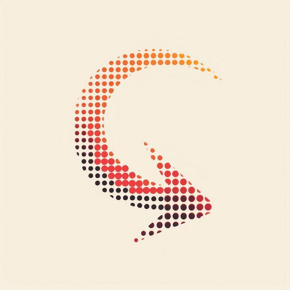 Dot style with curve shape logo art. AI generated Image by rawpixel.