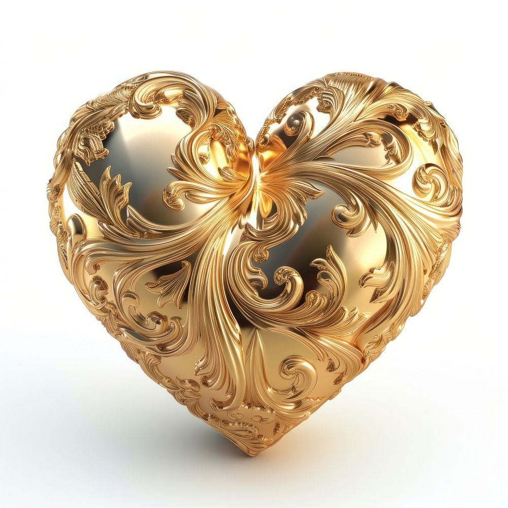 A Baroque heart gold jewelry pendant.