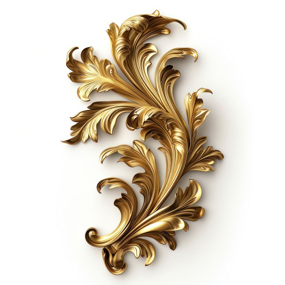 A baroque leaf gold jewelry pattern.