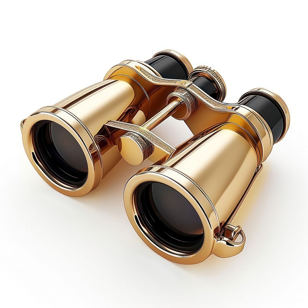 A binoculars gold white background dumbbell.
