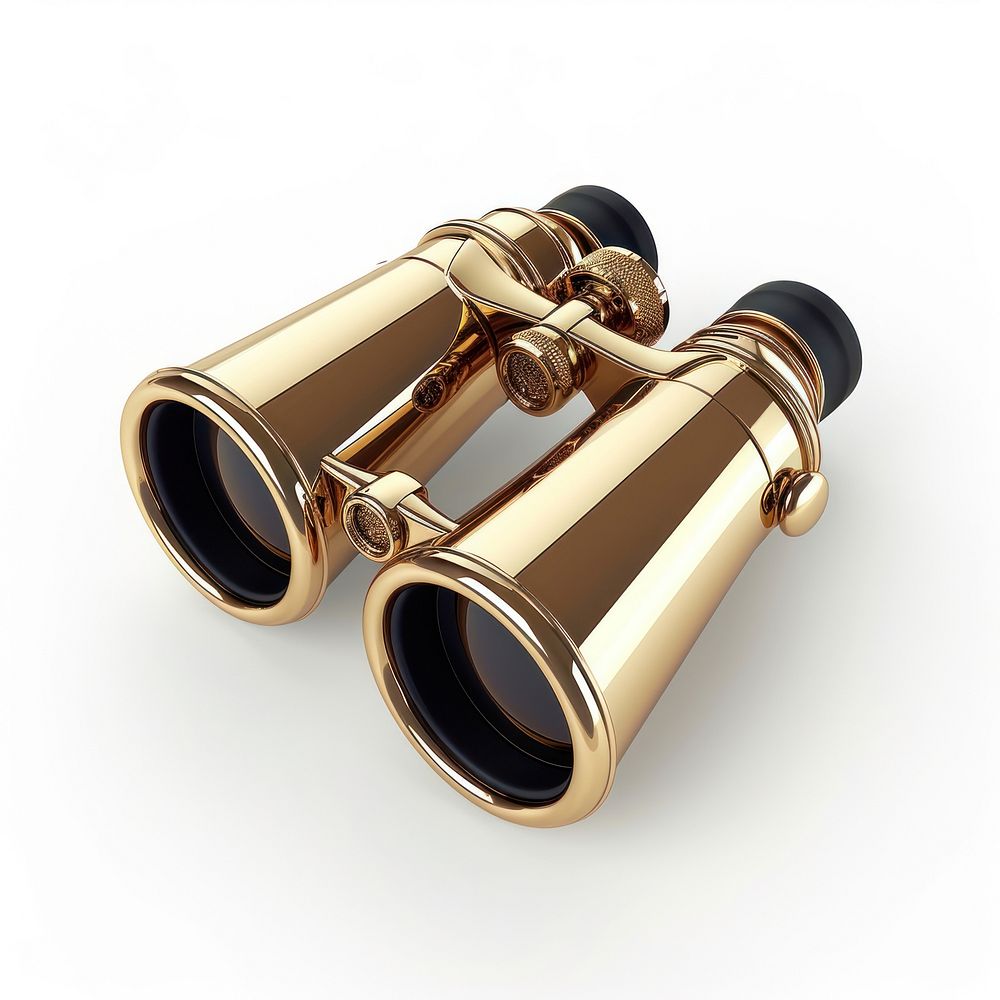 A binoculars gold white background accessories.