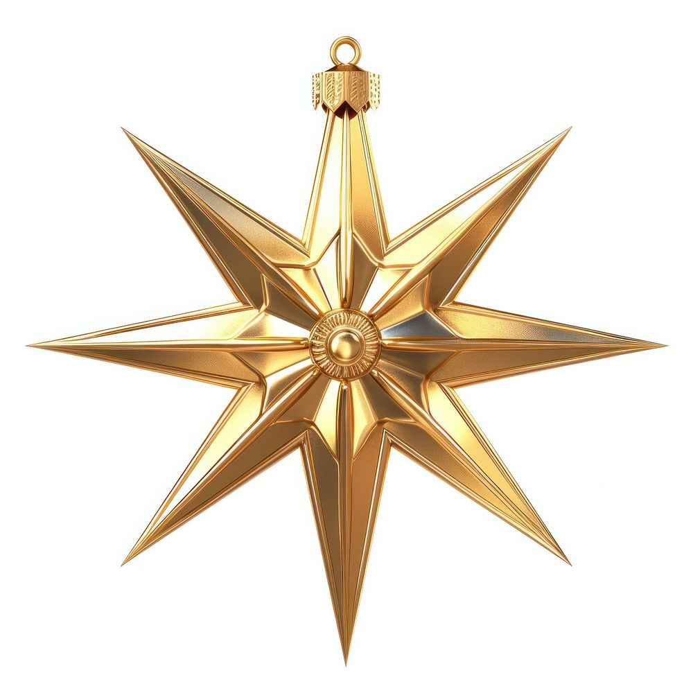 A Christmas star gold christmas white background.